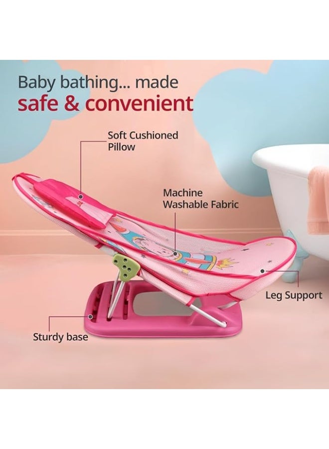 LuvLap Jungle Tales Baby Bather for Baby 3-12 Months, Baby Bath Chair, 3 Position Adjustable, Washable Soft Mesh, for Babies Upto 9 Kg, Large Seat (Multicolor) - Image 4